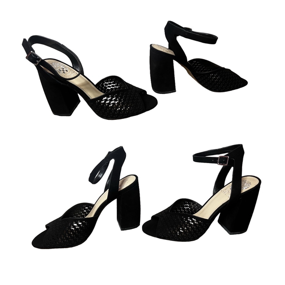 New Women's Vince Camuto Gedda Heels Size 7.5M Black Nubuck - Picture 5 of 12